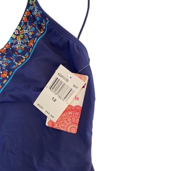 Hobie Girls Embroidered One Piece Swimsuit NWT - Picture 2 of 5